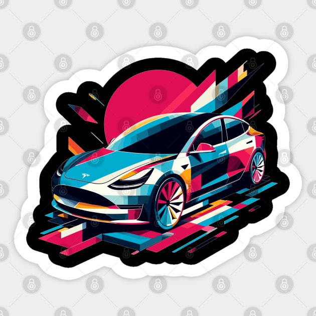 Tesla Model 3 Sticker by Vehicles-Art